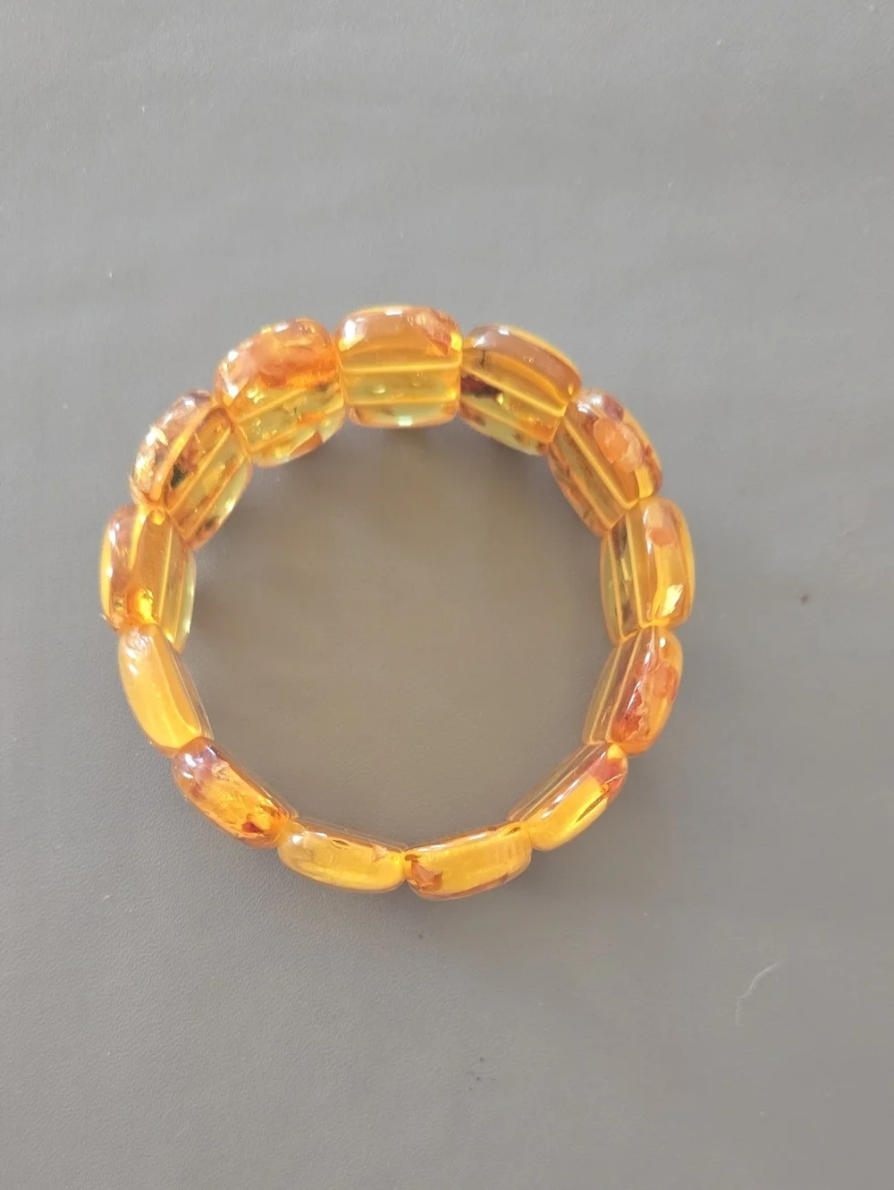 Vintage Genuine Baltic Amber Stretch Bracelet | Natural Honey Cognac | Estate - Picture 3 of 5